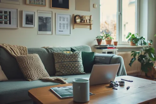 Décoration murale en récup dans un salon moderne, idées simples et rapides pour transformer son intérieur avec du recyclage créatif